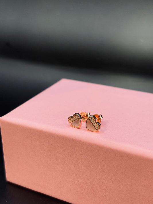 Heart Stud Earrings in 925 Sterling Silver TISA Silver Elegance