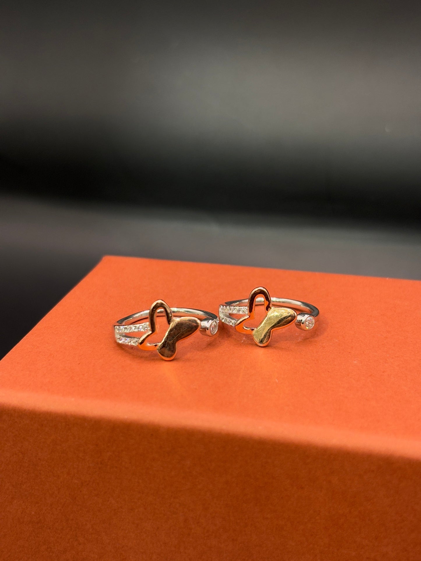 Dual Toned Butterfly Toe Ring in 925 Sterling Silver - Adjustable TISA Silver Elegance
