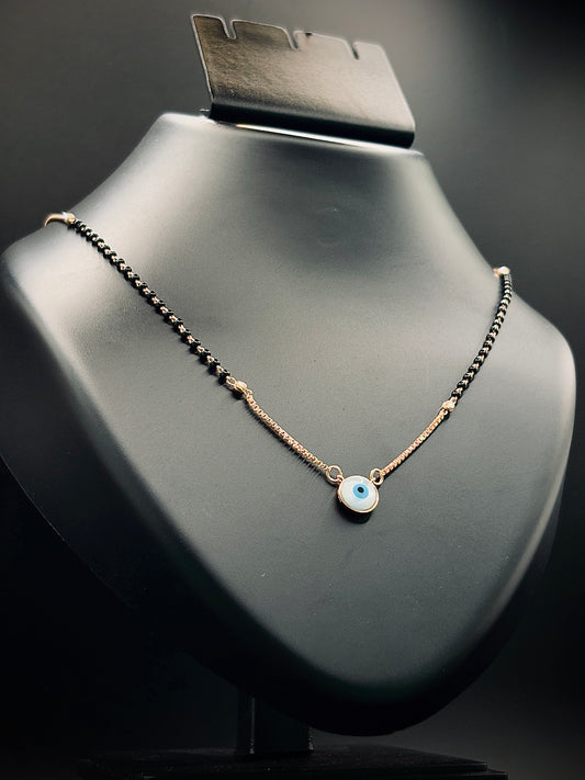 Evil Eye Mangalsutra — 925 Silver Rose Gold Protective Charm Pendant