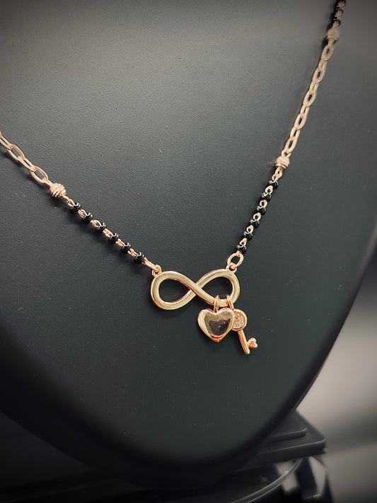 Infinity Mangalsutra — 925 Silver Rose Gold Eternal Love Pendant