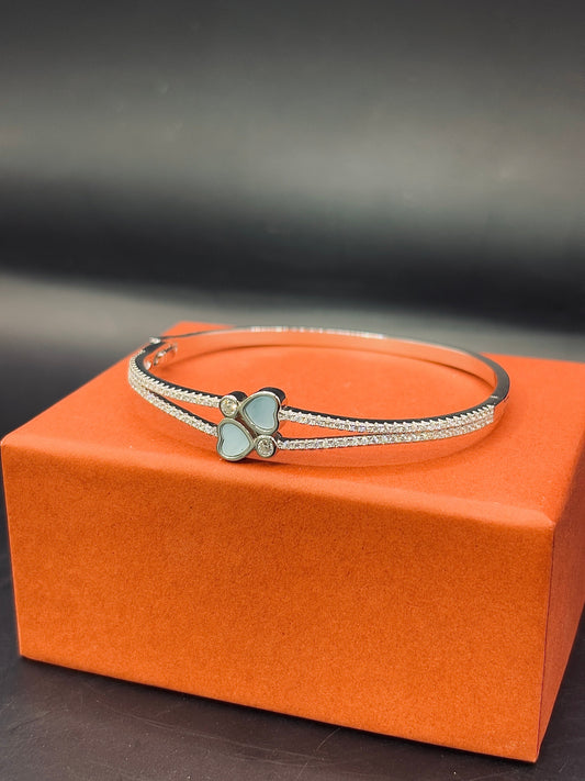 Sterling Silver Happy Heart Bangle TISA Silver Elegance