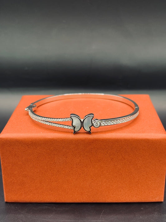 Sterling Silver Butterfly Bangle TISA Silver Elegance