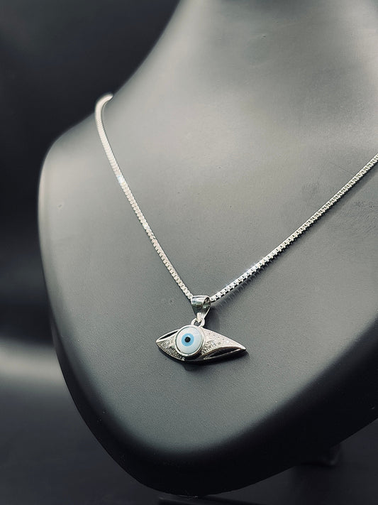 Korean Candies Evil Eye Pendant with Box Chain TISA Silver Elegance