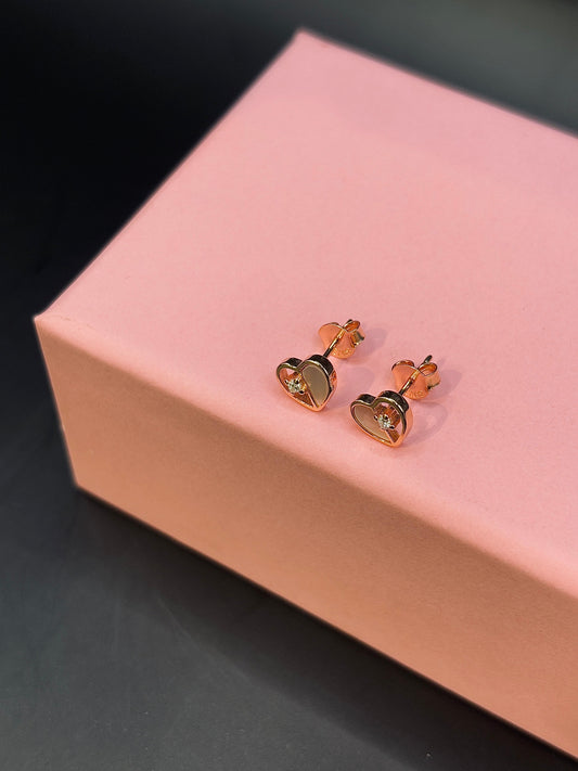 Pink Heart Shaped Crystal Earring in Silver TISA Silver Elegance