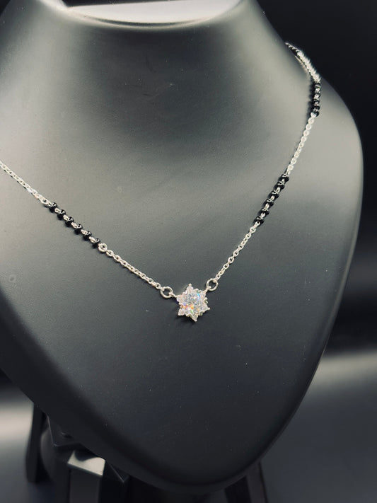 Silver Mangalsutra with Star-Shaped Pendant — Love That Shines TISA Silver Elegance