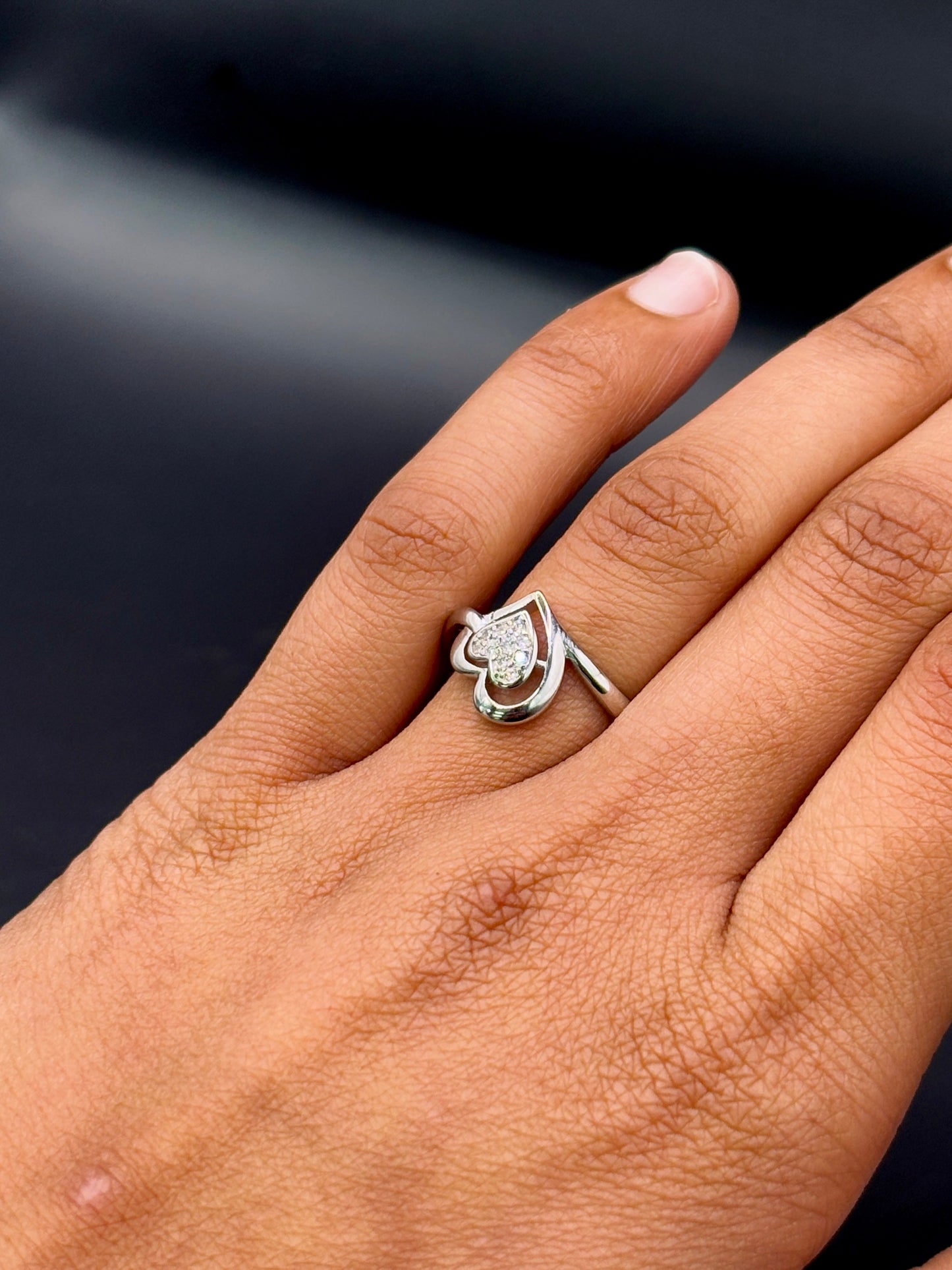 Sterling Silver Double Heart Ring TISA Silver Elegance