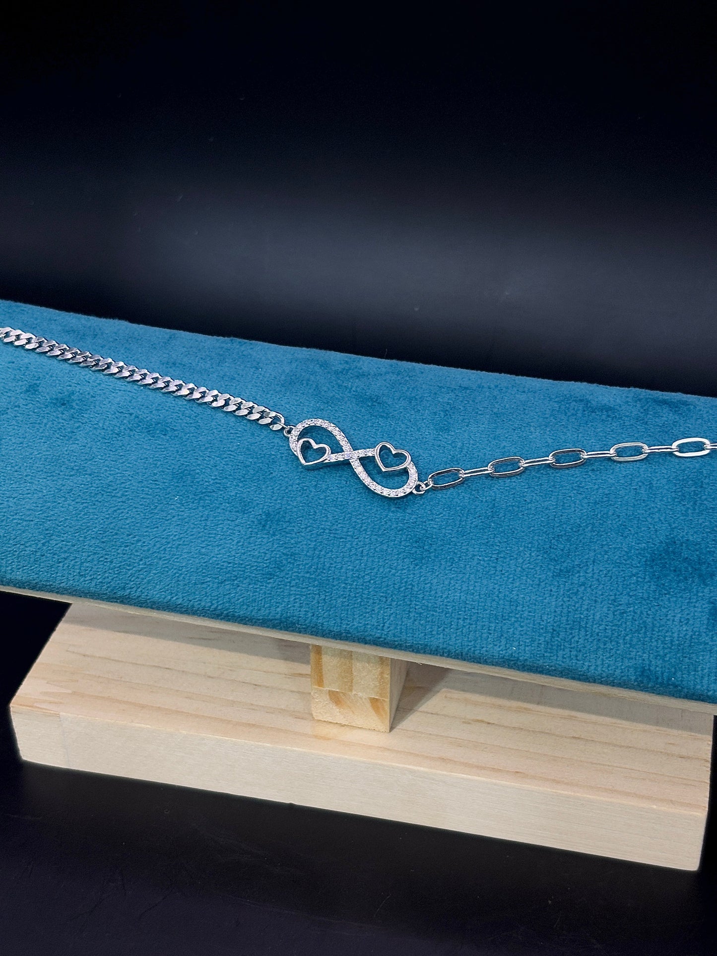 Sterling Silver Infinity Heart Bracelet TISA Silver Elegance