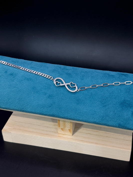 Sterling Silver Infinity Heart Bracelet TISA Silver Elegance