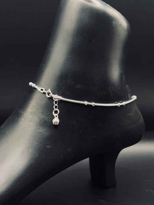 Sterling Silver Wheat Chain Anklet TISA Silver Elegance