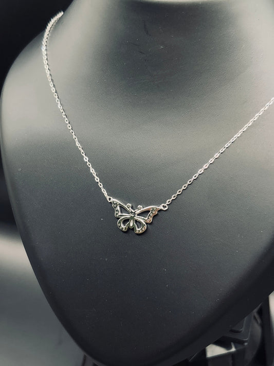 Sterling Silver Korean Butterfly Necklace — Minimal Grace & Modern Elegance TISA Silver Elegance
