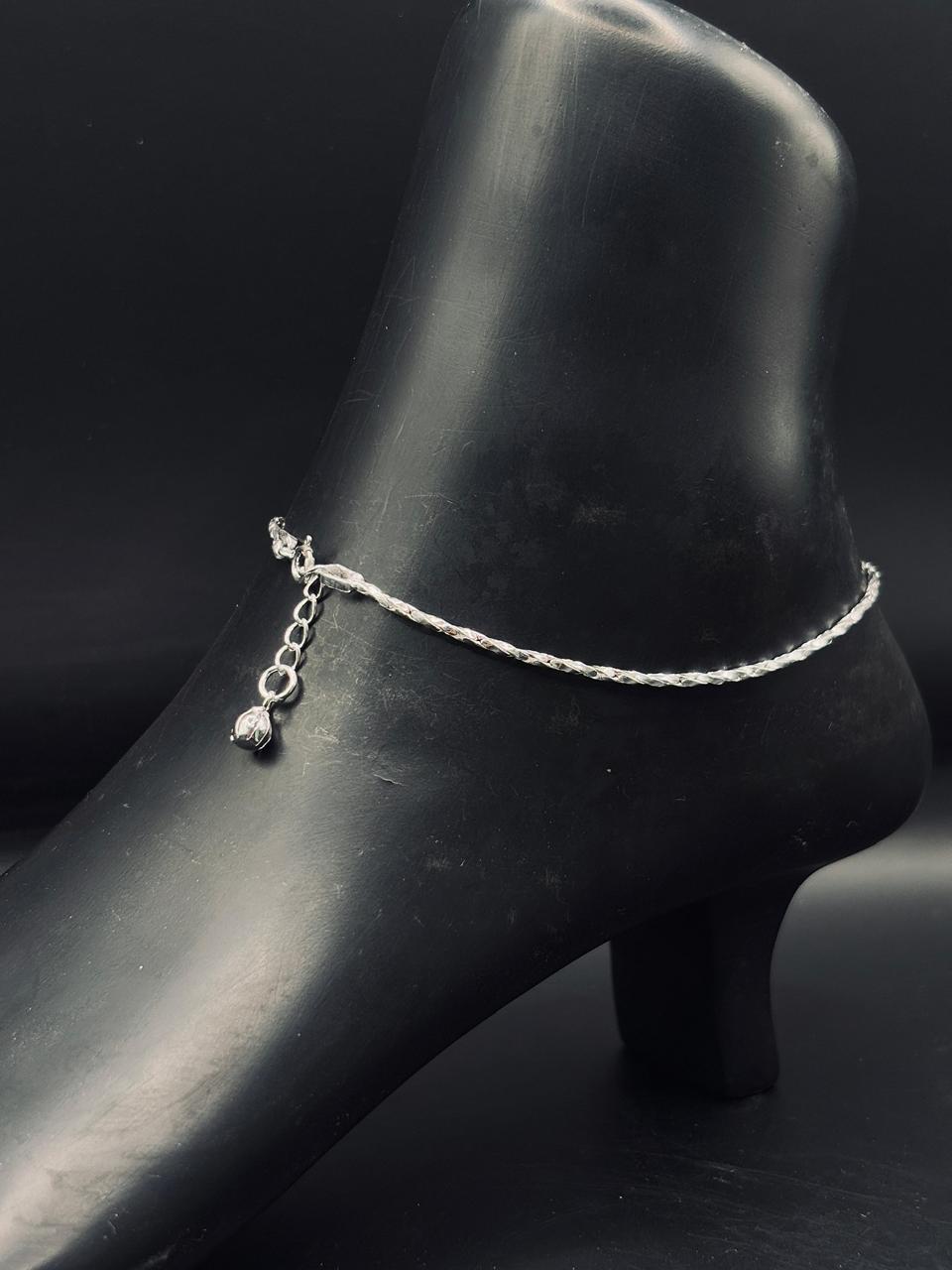 Sterling Silver Singapore Anklet TISA Silver Elegance