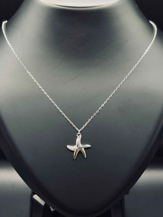 Sterling Silver Starfish Necklace — Ocean-Inspired Elegance