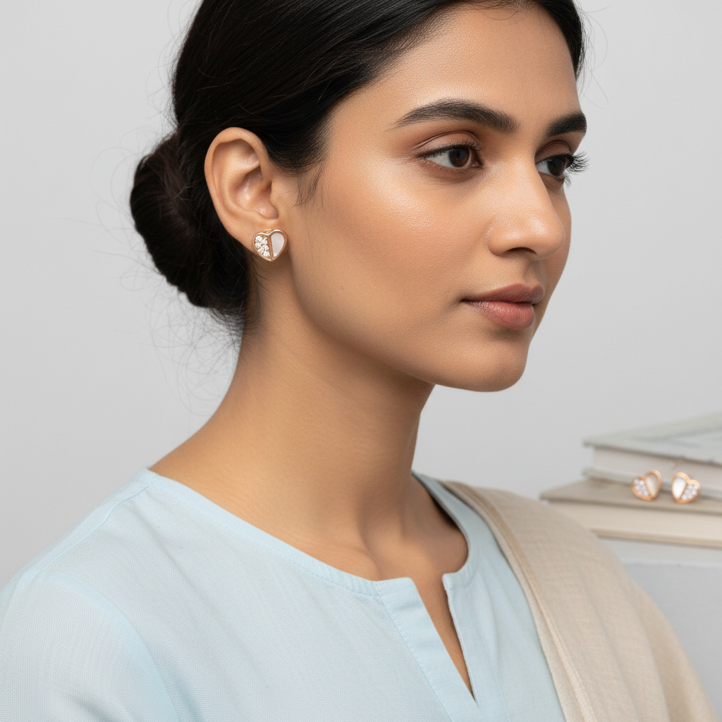 Elegant Pearl Stud Earring in Silver TISA Silver Elegance