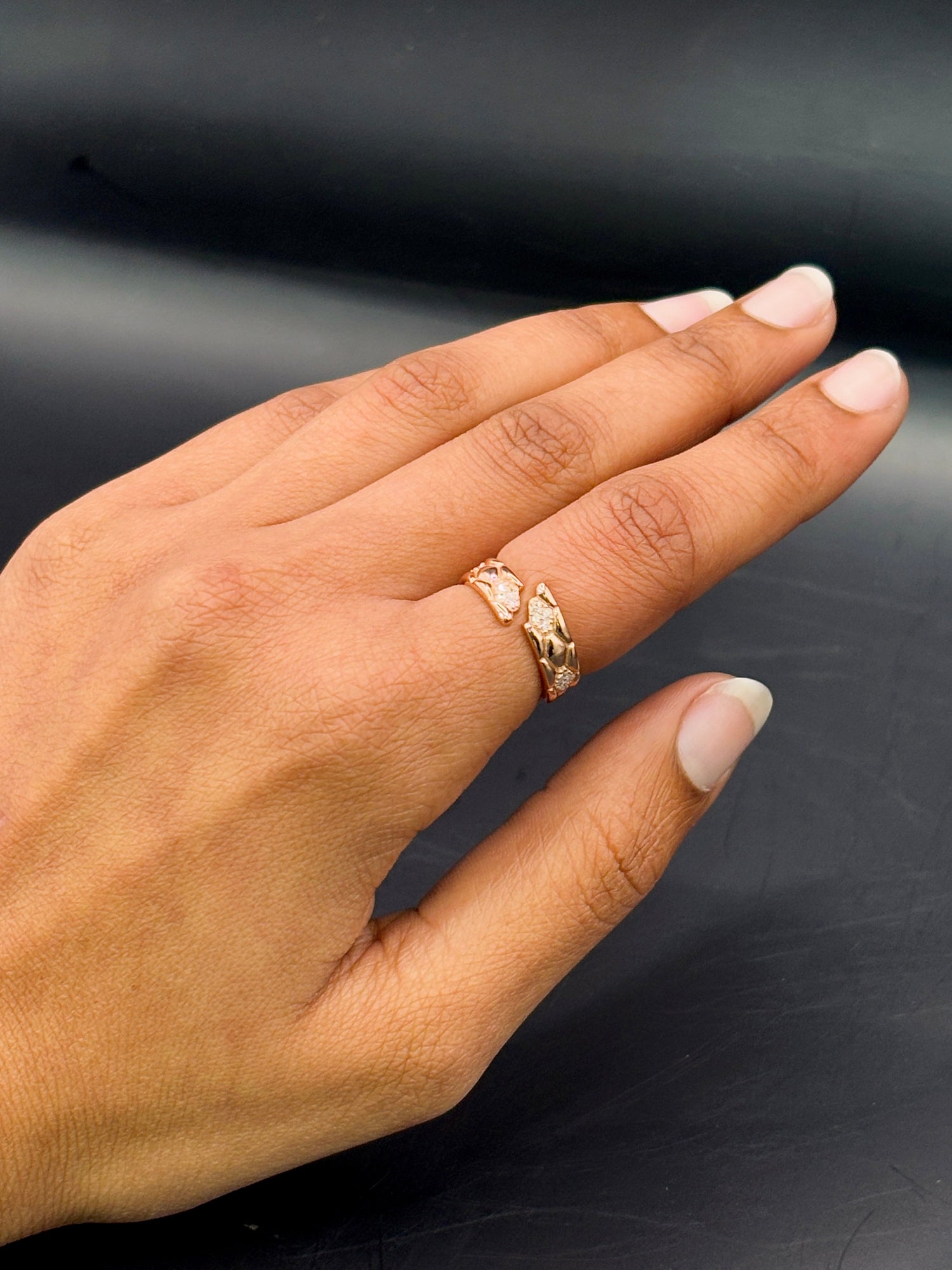 Aesthetic Wrapped Rose Gold Plated Ring TISA Silver Elegance