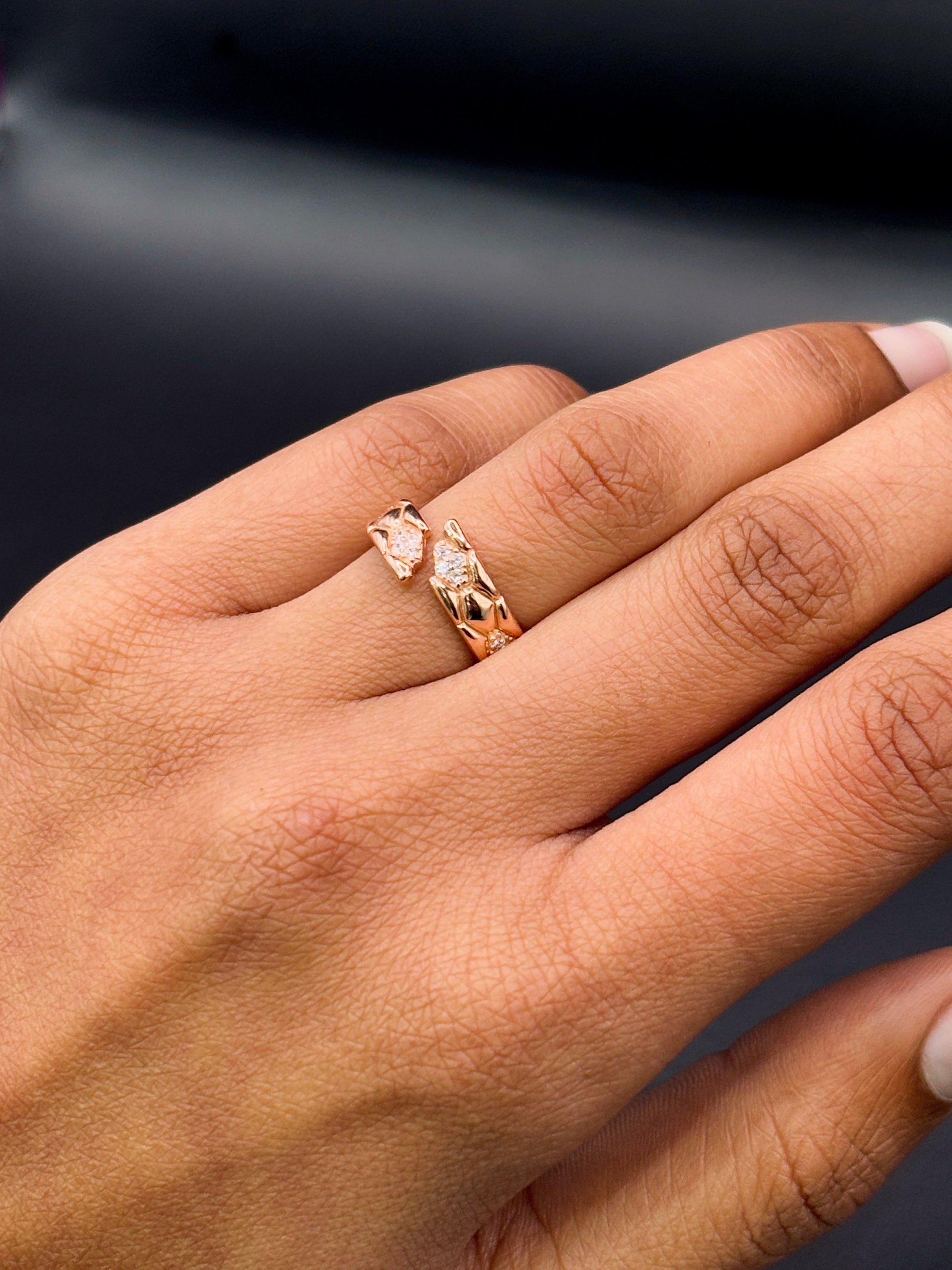 Aesthetic Wrapped Rose Gold Plated Ring TISA Silver Elegance