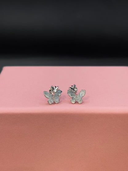 Crystal Flutter Butterfly Silver Stud TISA Silver Elegance