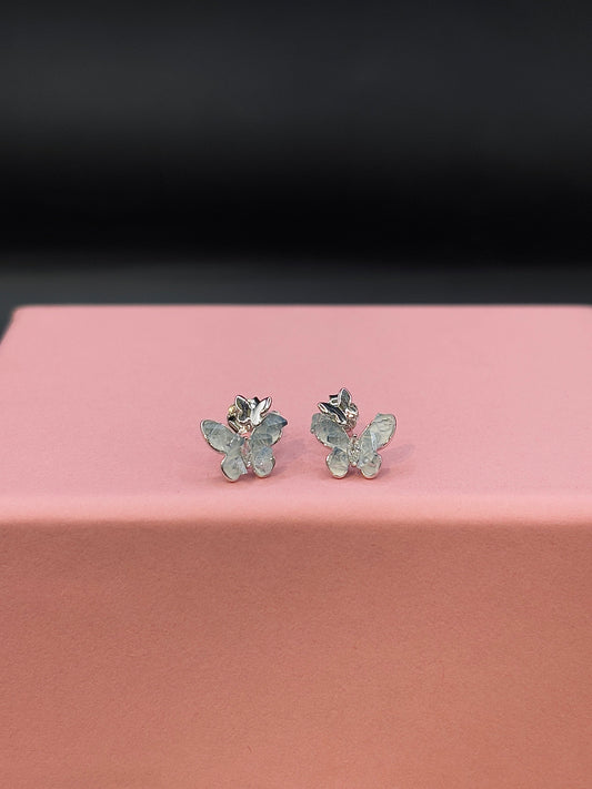 Crystal Flutter Butterfly Silver Stud TISA Silver Elegance