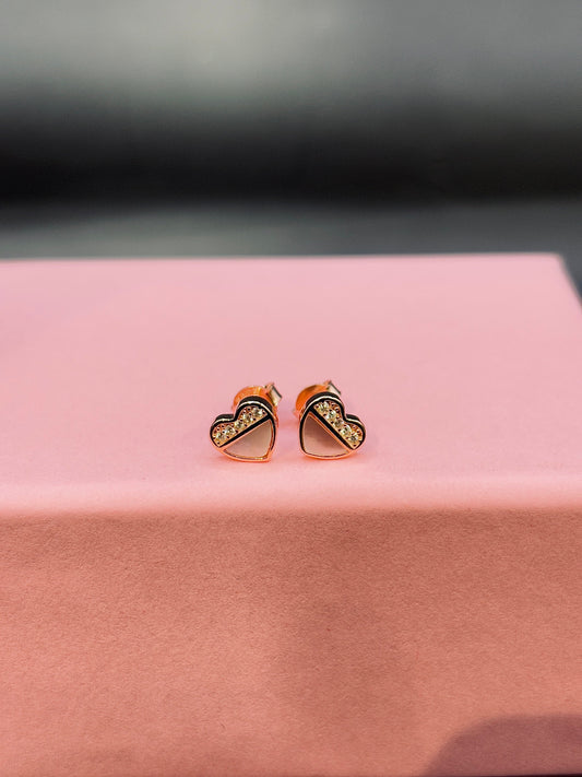 Heart Stud Earrings in 925 Sterling Silver TISA Silver Elegance