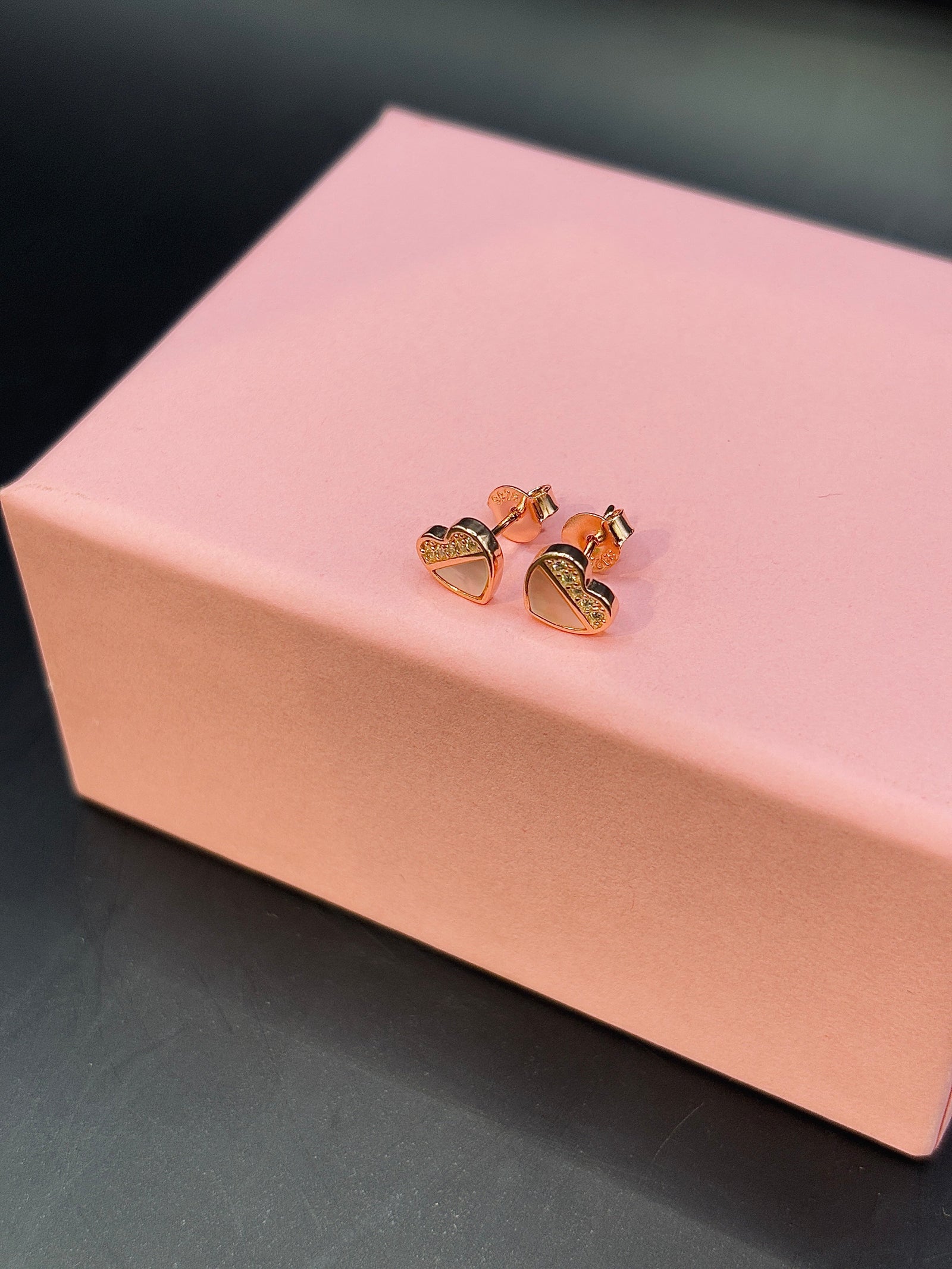 Heart Stud Earrings in 925 Sterling Silver TISA Silver Elegance