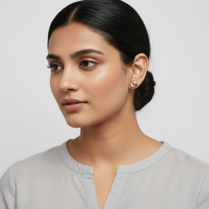 Dolphin with Heart Silver Earrings TISA Silver Elegance