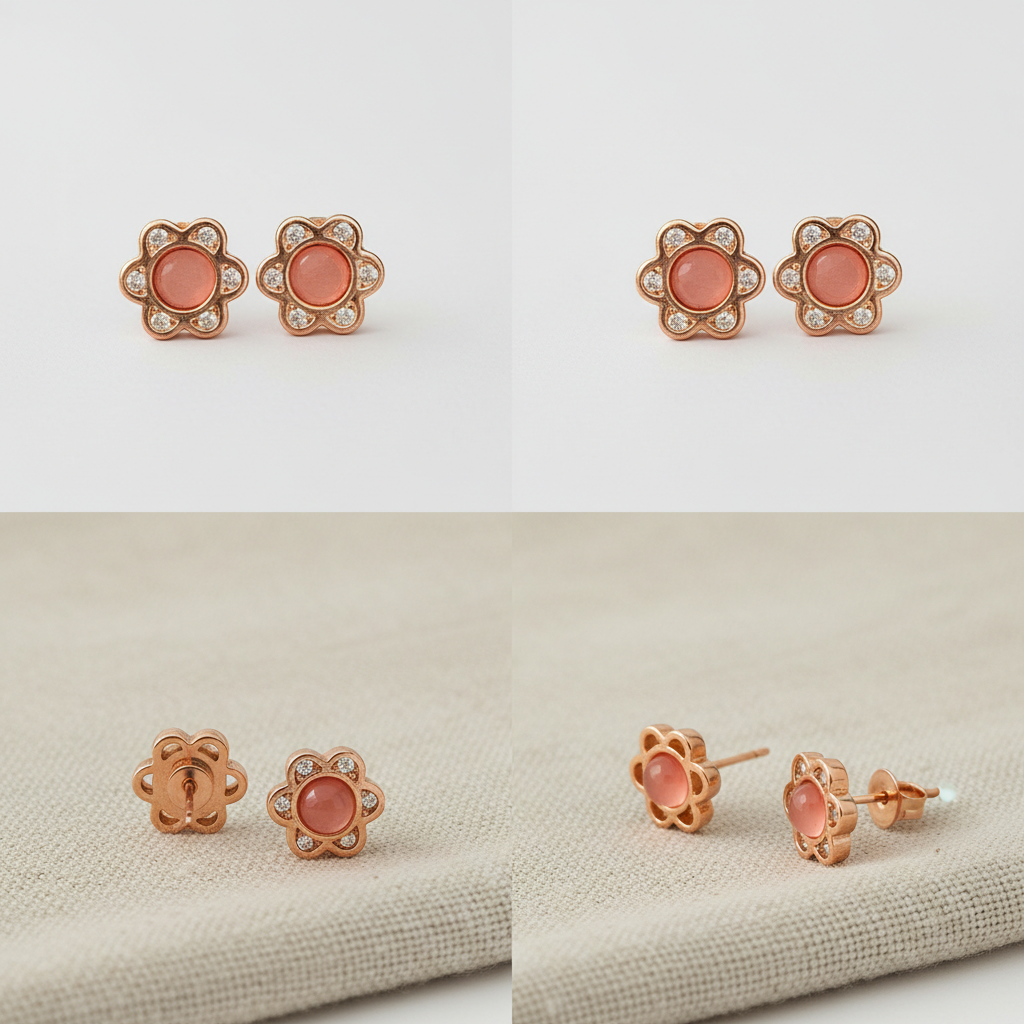 Elegant Pearl Flower Stud Earring in Silver TISA Silver Elegance