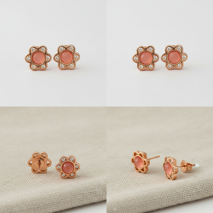 Elegant Pearl Flower Stud Earring in Silver TISA Silver Elegance