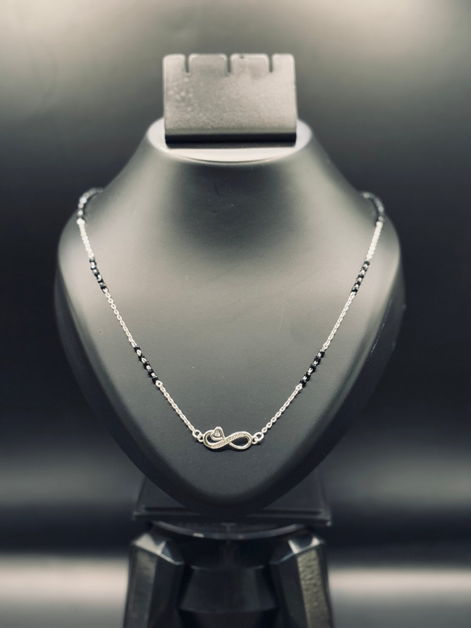 Elegant Silver Infinity Mangalsutra with Love TISA Silver Elegance