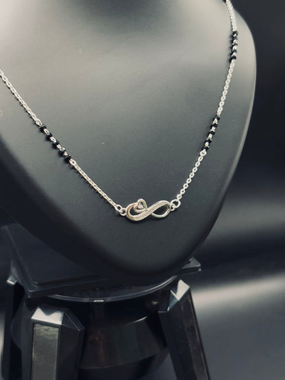 Elegant Silver Infinity Mangalsutra with Love TISA Silver Elegance