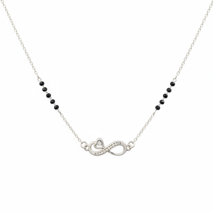 Elegant Silver Infinity Mangalsutra with Love TISA Silver Elegance
