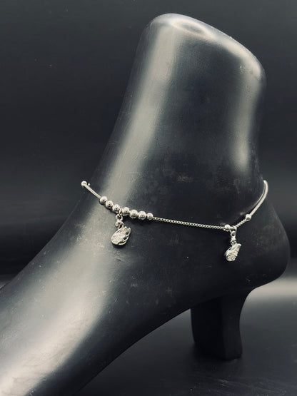 Elixir Swan Anklet in Sterling Silver TISA Silver Elegance