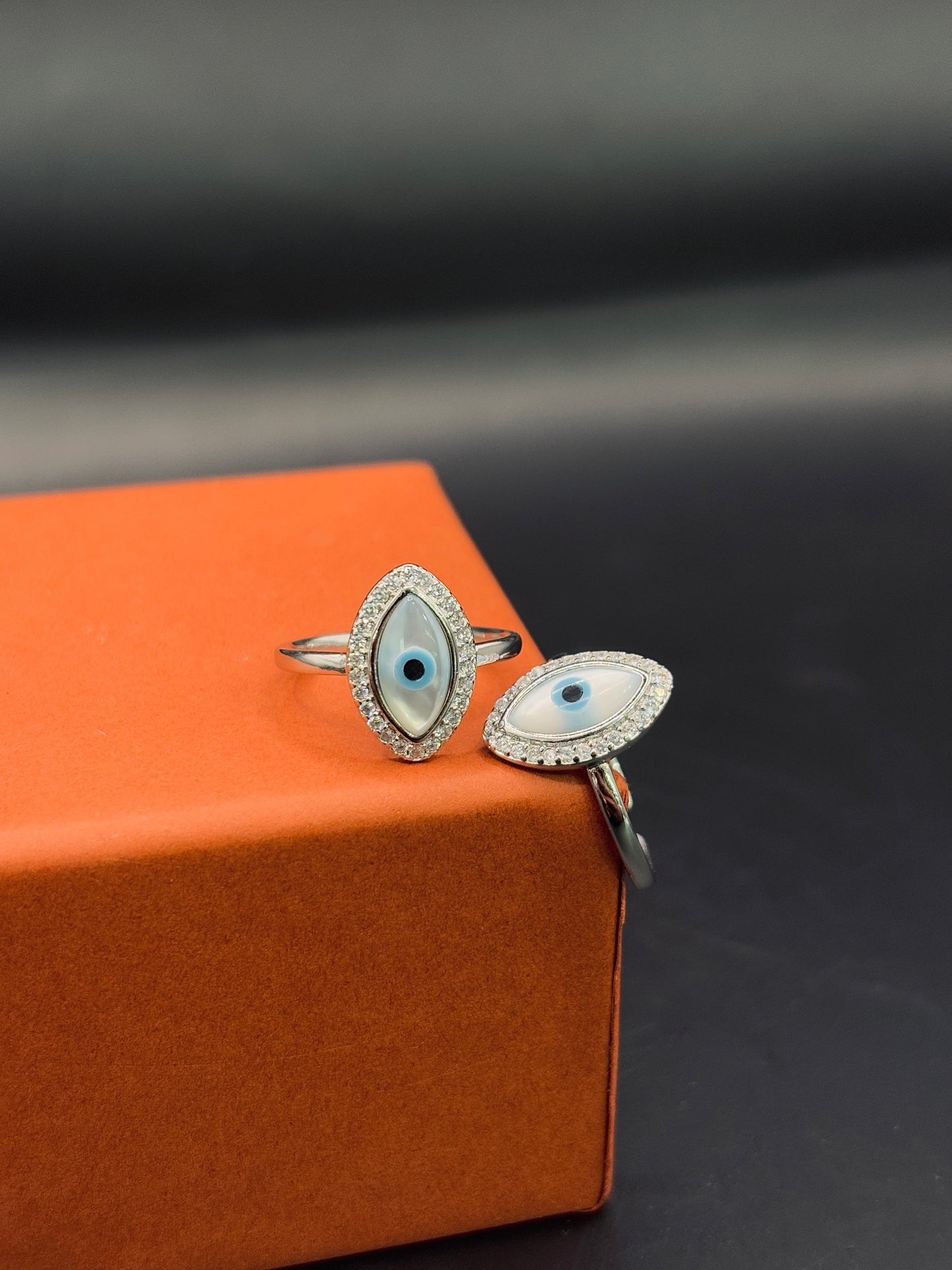 Eye Shaped Studded Evil Eye Toe Ring in 925 Sterling Silver TISA Silver Elegance