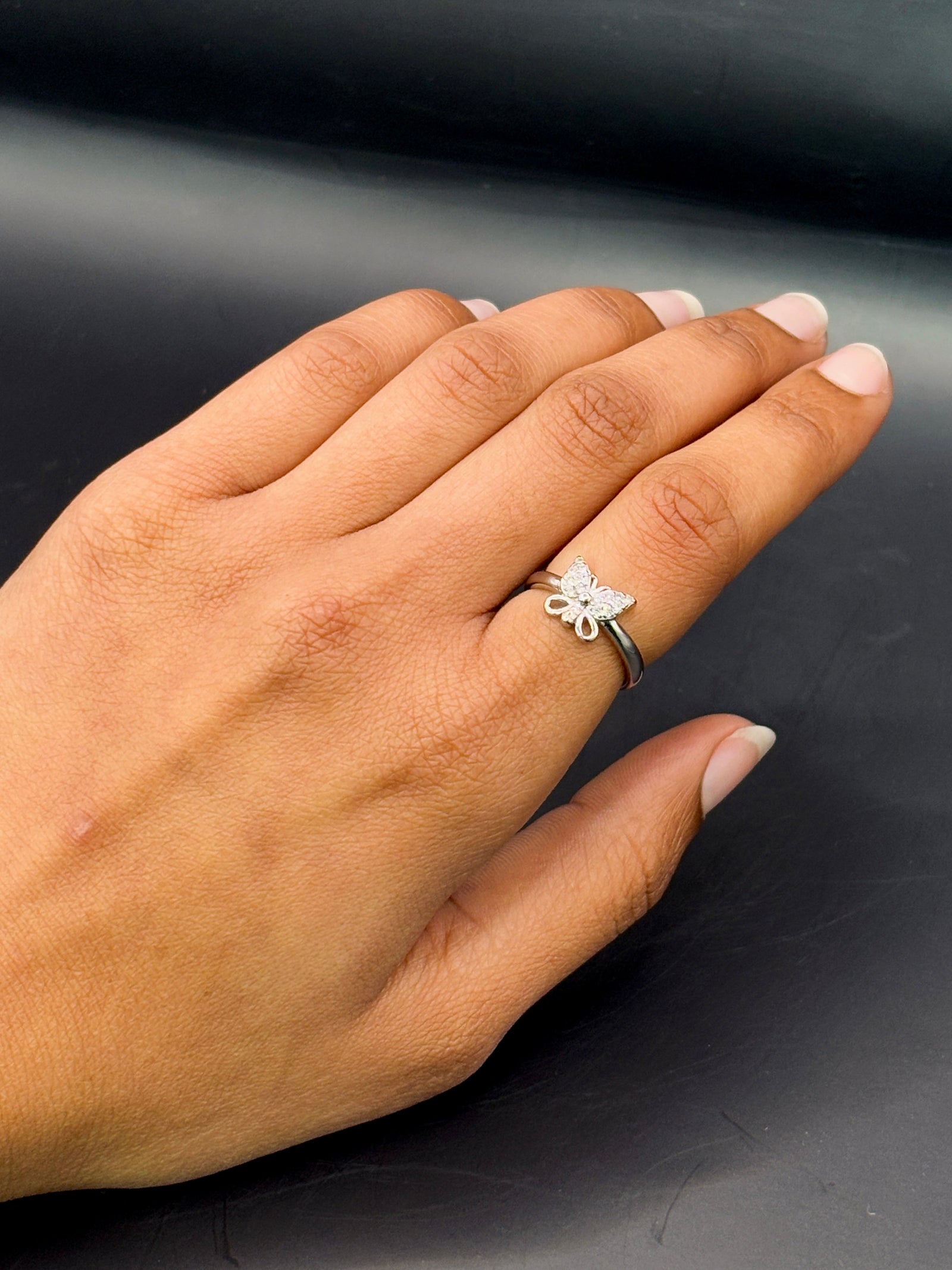 Fluttering Grace Butterfly Ring TISA Silver Elegance