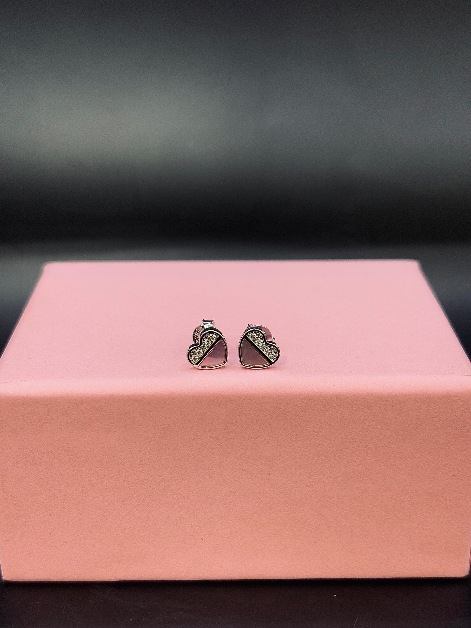 Heart with Crystal Multicolour Earring TISA Silver Elegance