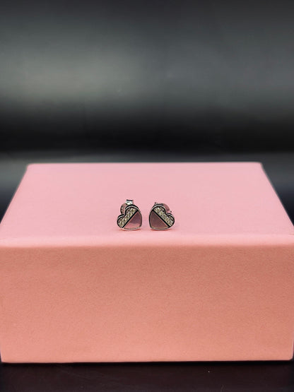 Heart with Crystal Multicolour Earring TISA Silver Elegance