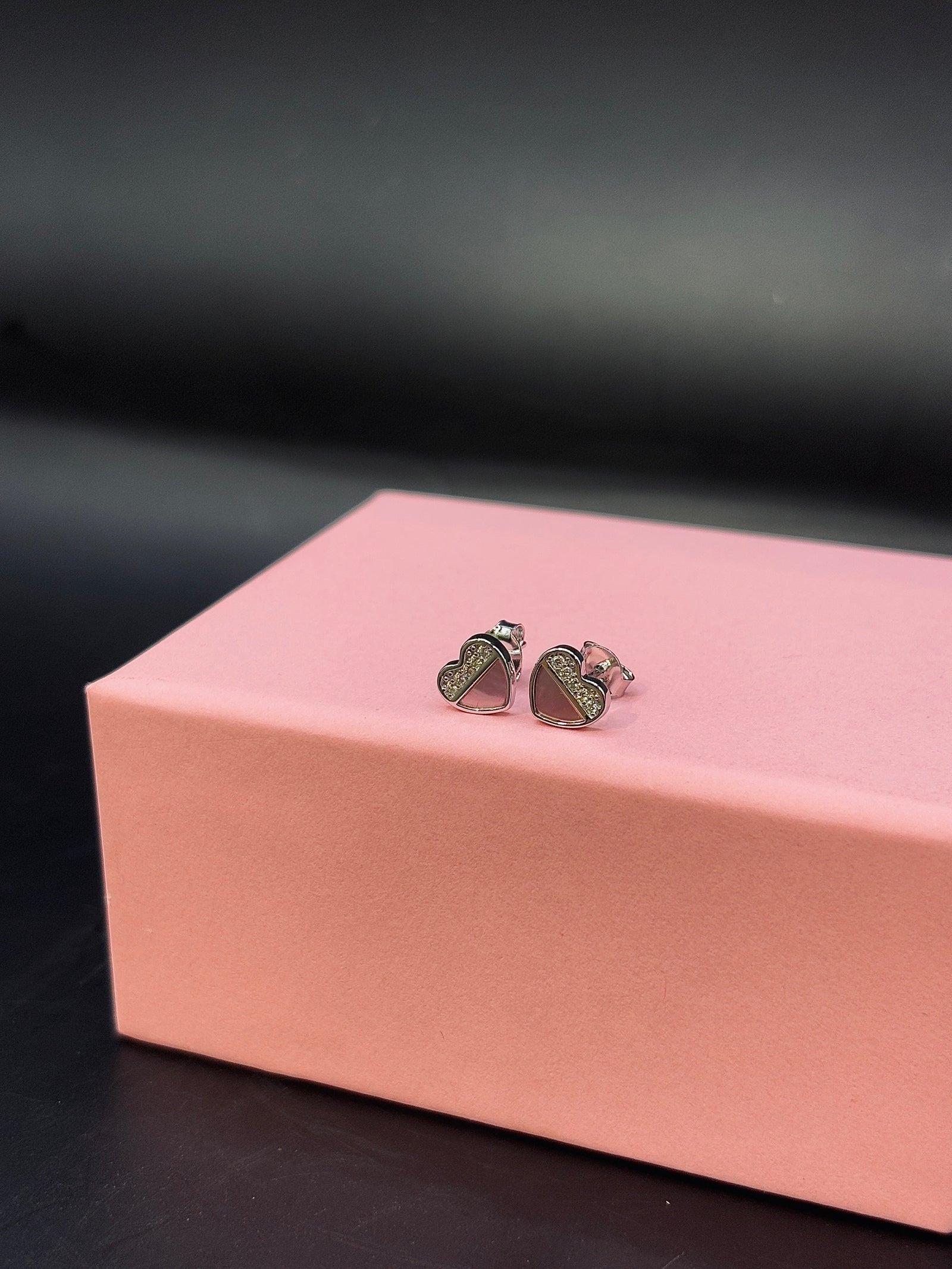 Heart with Crystal Multicolour Earring TISA Silver Elegance