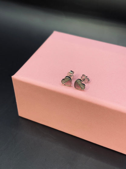 Heart with Crystal Multicolour Earring TISA Silver Elegance