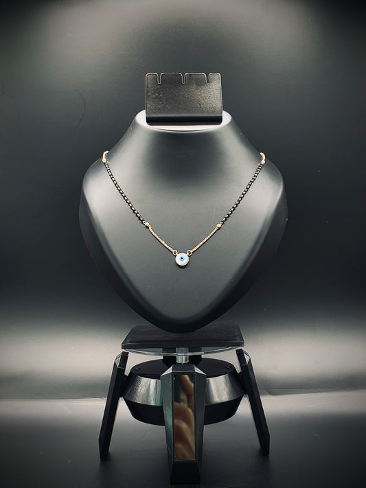 Evil Eye Mangalsutra — 925 Silver Rose Gold Protective Charm Pendant