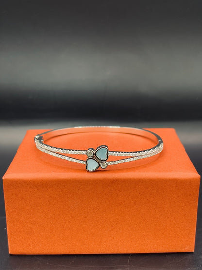 Sterling Silver Happy Heart Bangle TISA Silver Elegance