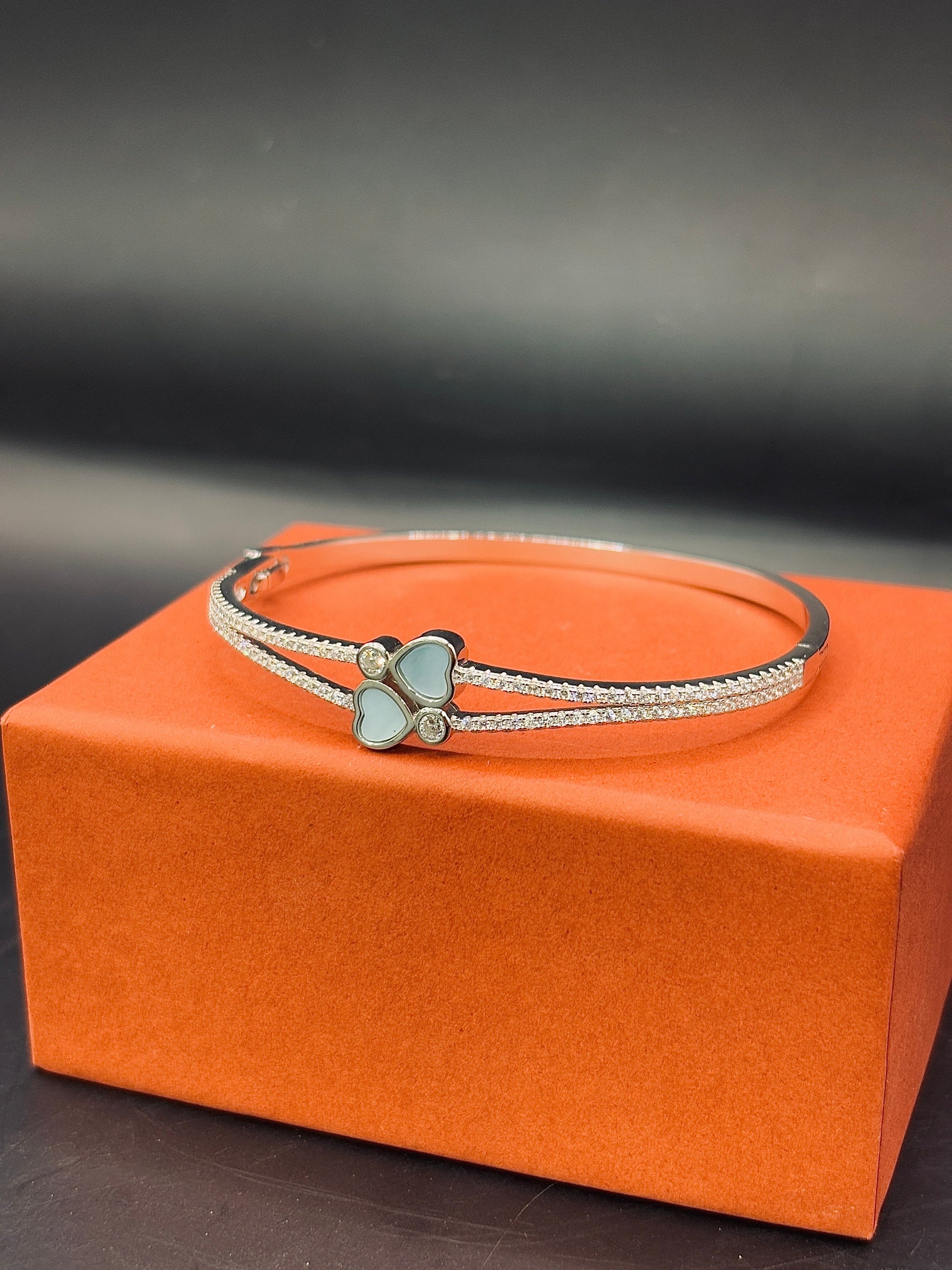 Sterling Silver Happy Heart Bangle TISA Silver Elegance