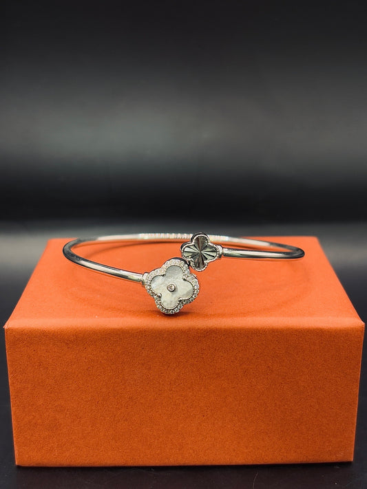 Sterling Silver Van Cliff Flexible Bangle TISA Silver Elegance