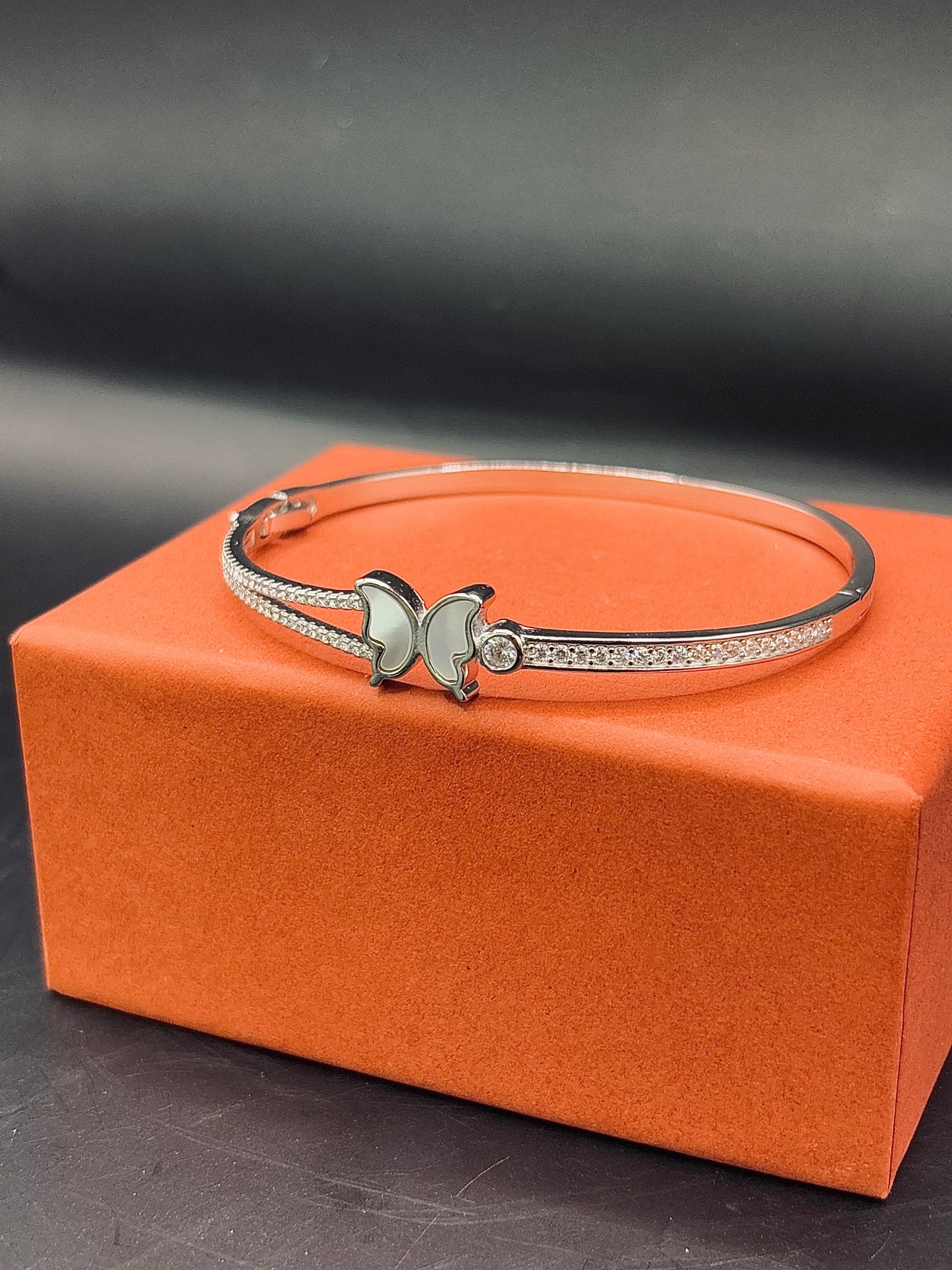 Sterling Silver Butterfly Bangle TISA Silver Elegance