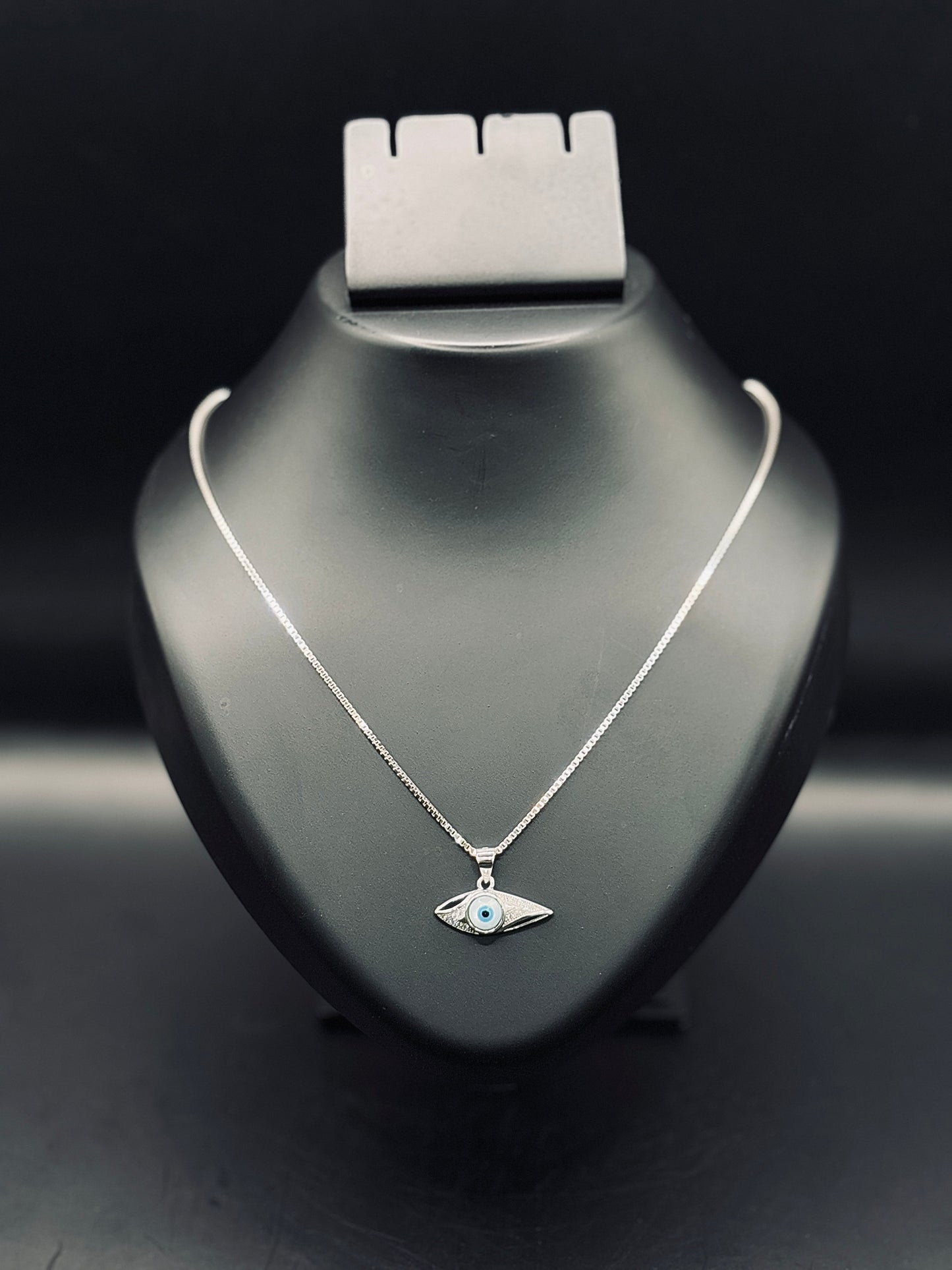 Korean Candies Evil Eye Pendant with Box Chain TISA Silver Elegance