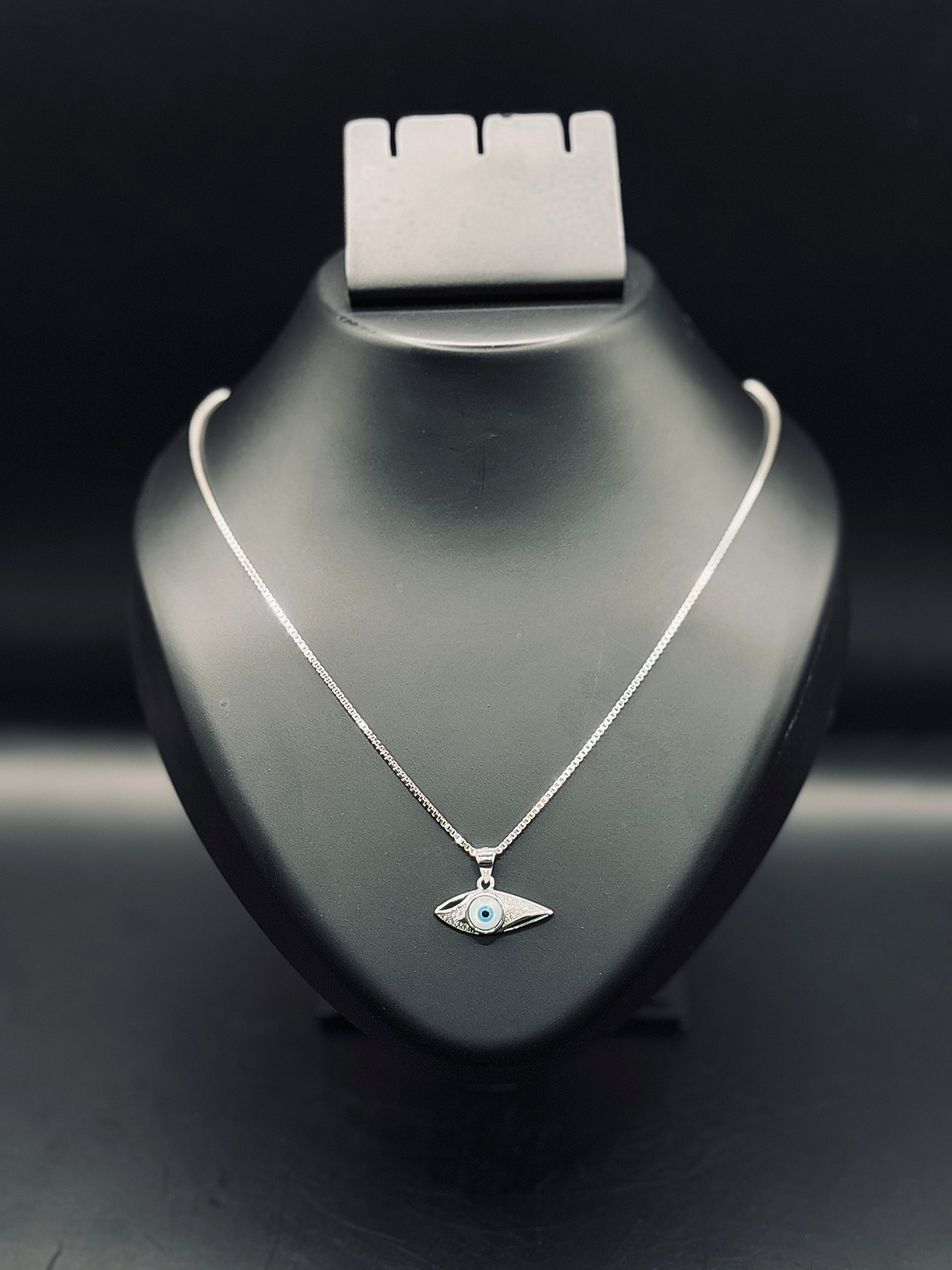 Korean Candies Evil Eye Pendant with Box Chain TISA Silver Elegance