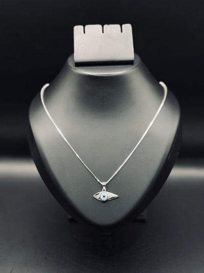 Korean Candies Evil Eye Pendant with Box Chain TISA Silver Elegance