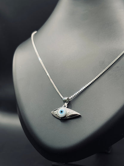 Korean Candies Evil Eye Pendant with Box Chain TISA Silver Elegance