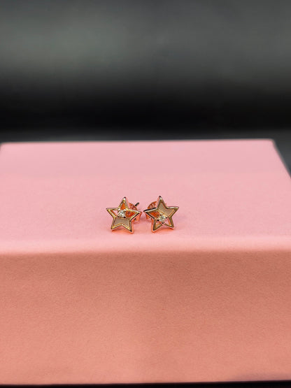 Minimal Star Crystal Stud Earrings in 925 Sterling Silver TISA Silver Elegance