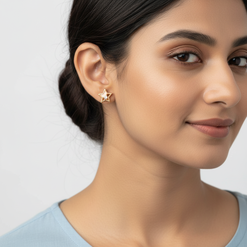 Minimal Star Crystal Stud Earrings in 925 Sterling Silver TISA Silver Elegance