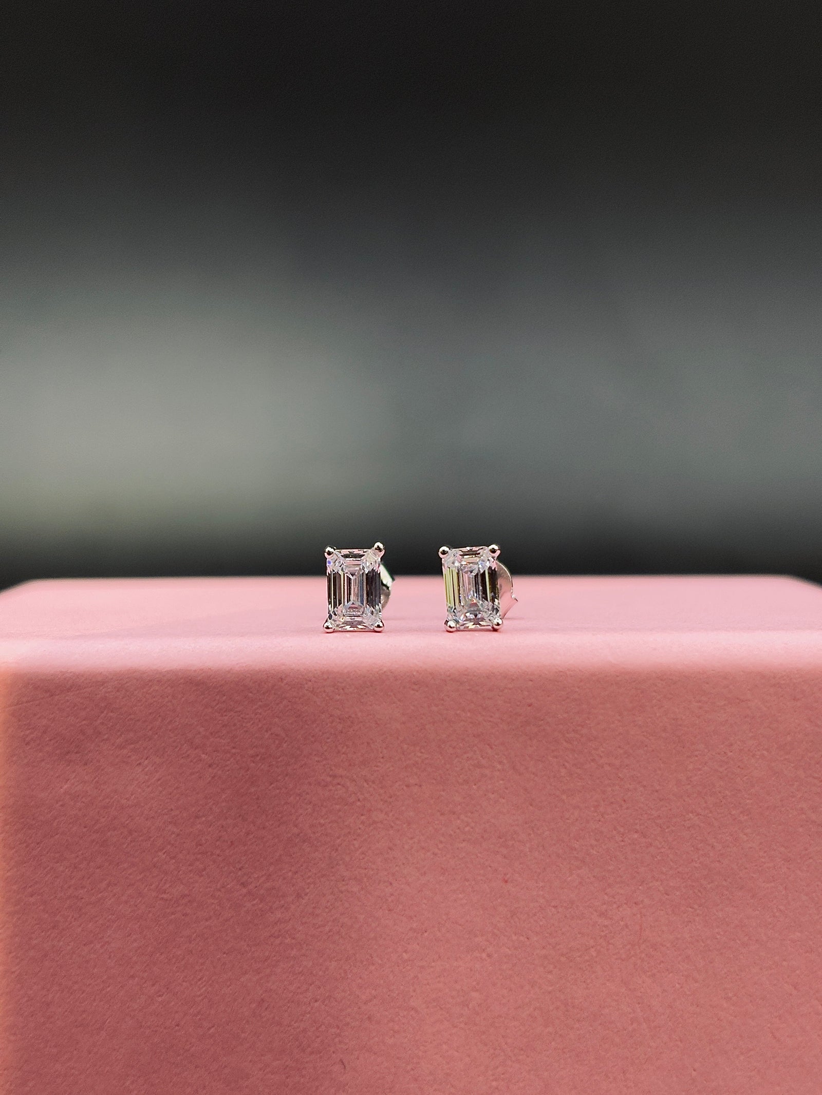 Moissanite Silver Square Stud for Unisex TISA Silver Elegance