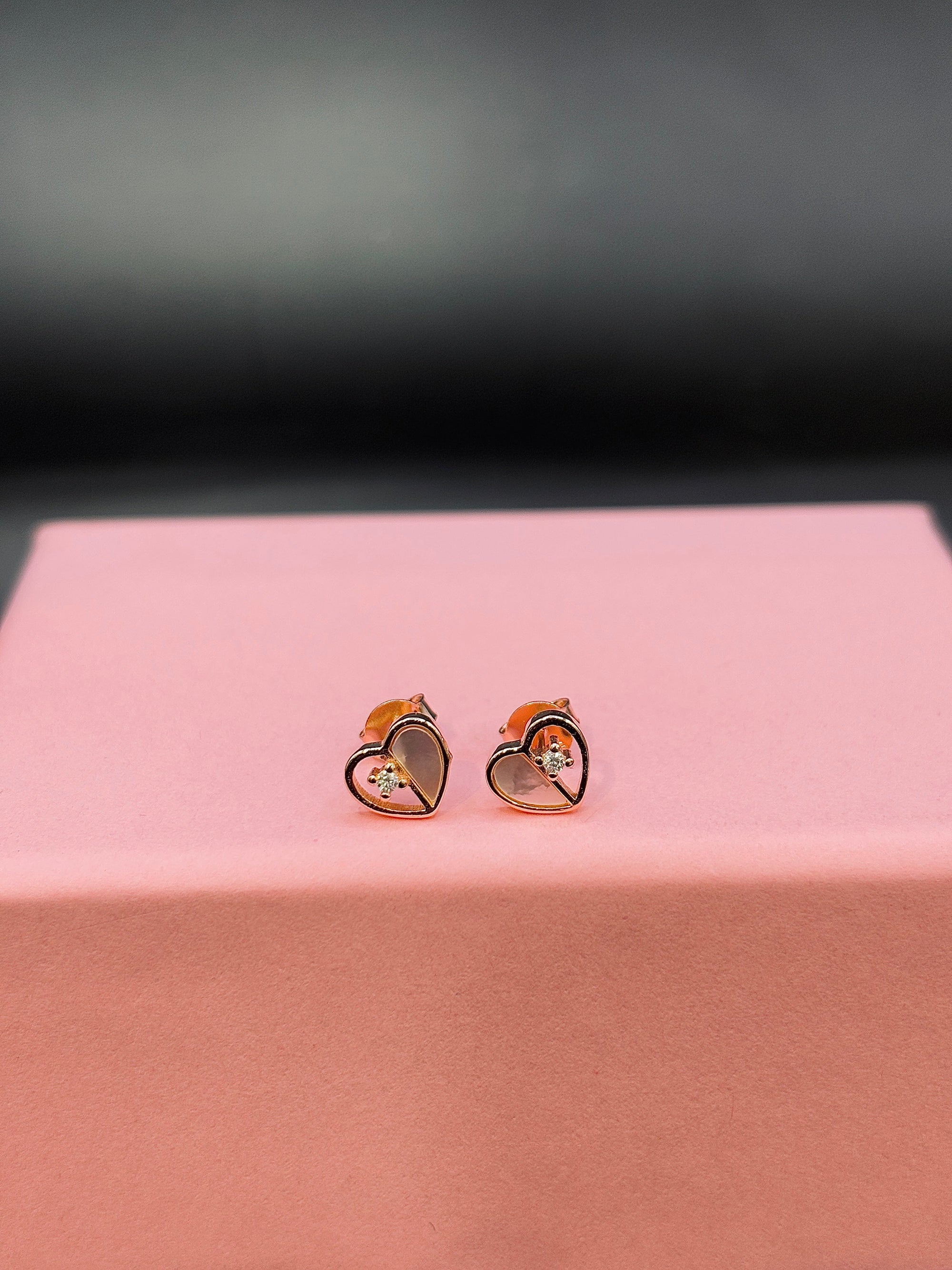 Pink Heart Shaped Crystal Earring in Silver TISA Silver Elegance