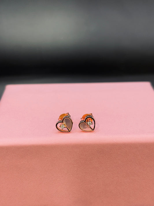 Pink Heart Shaped Crystal Earring in Silver TISA Silver Elegance